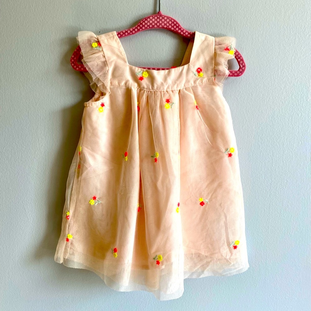 Baby Girl Blush Dress with Flowers